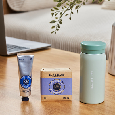 C Lock Thermos Mug L'Occitane Conjunto de jabón y crema para manos Ideal para huéspedes de hoteles y resorts