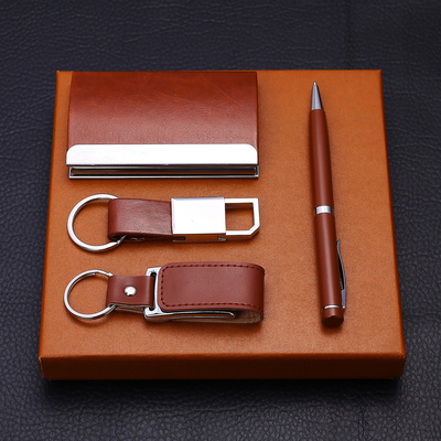 Impresión UV Regalo de souvenir conmemorativo Creative Keychain Disco USB Conjunto de bolígrafo de firma
