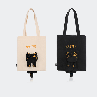 Logotipo del cliente Gaia Anderson Bolso de lienzo de gato Bolso de hombro de peluche Bolso diagonal