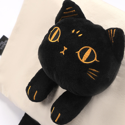 Logotipo del cliente Gaia Anderson Bolso de lienzo de gato Bolso de hombro de peluche Bolso diagonal