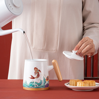 Conjunto de té de cerámica personalizado para imprimir regalos y logotipos para compañeros de negocios