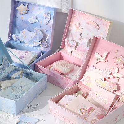 Blue Cartoon 3D Gift Box Set Ideal para premios y obsequios de estudiantes con un diseño lindo