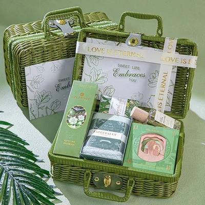 Cesta de uva verde regalo portátil funcional para las relaciones de los ex alumnos / reuniones de clase