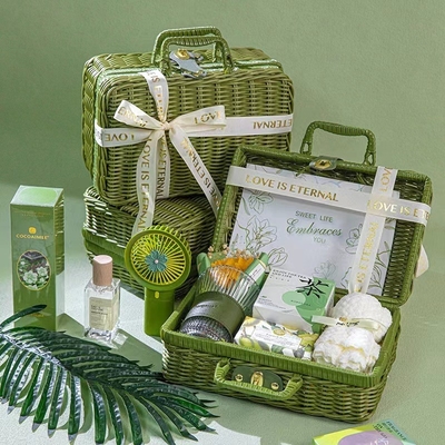 Cesta de uva verde regalo portátil funcional para las relaciones de los ex alumnos / reuniones de clase