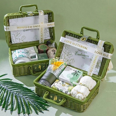 Cesta de uva verde regalo portátil funcional para las relaciones de los ex alumnos / reuniones de clase