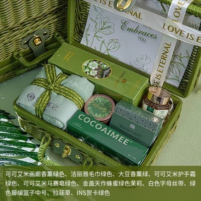 Cesta de uva verde regalo portátil funcional para las relaciones de los ex alumnos / reuniones de clase