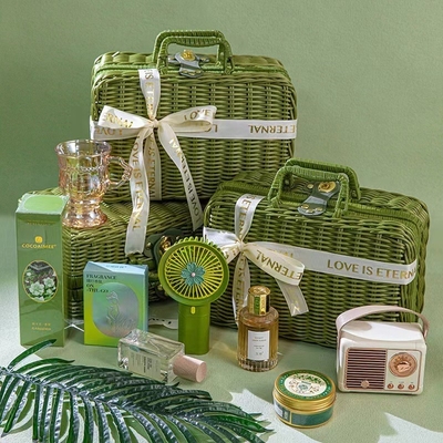 Cesta de uva verde regalo portátil funcional para las relaciones de los ex alumnos / reuniones de clase