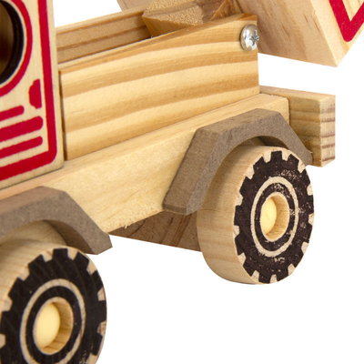 Decoración de la agencia de viajes Esencial Modelo de excavadora de madera hecha a mano con impresión en 2 colores