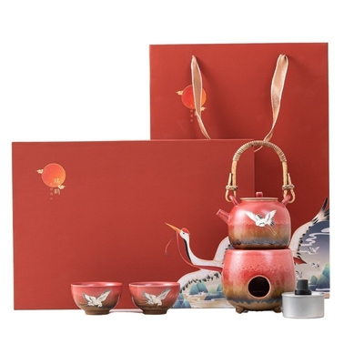 Xianhe Yangwen Tetera Alcohol Lámpara de té Calentador Conjunto Regalo de Negocios con 1 Impresión a Color