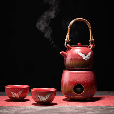 Xianhe Yangwen Tetera Alcohol Lámpara de té Calentador Conjunto Regalo de Negocios con 1 Impresión a Color