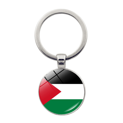 Cadenas de llaves de la bandera nacional colgante llavero de cristal joyería mapa tendencia actual