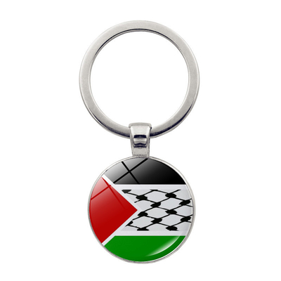Cadenas de llaves de la bandera nacional colgante llavero de cristal joyería mapa tendencia actual