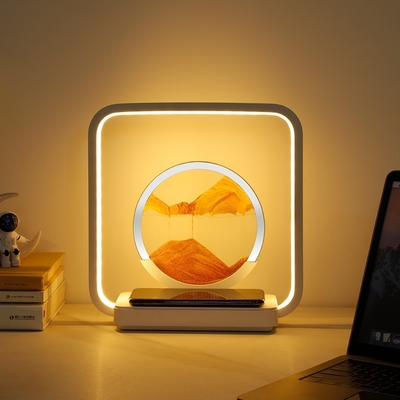 Carga inalámbrica luz LED USB Touch 3 colores de arena fluida pintura lámpara de mesa para regalo único