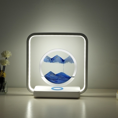 Carga inalámbrica luz LED USB Touch 3 colores de arena fluida pintura lámpara de mesa para regalo único