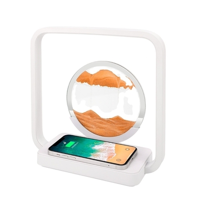 Carga inalámbrica luz LED USB Touch 3 colores de arena fluida pintura lámpara de mesa para regalo único
