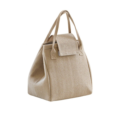 Bolso de comida de yute de gran capacidad con aislamiento de papel de aluminio y logotipo del cliente
