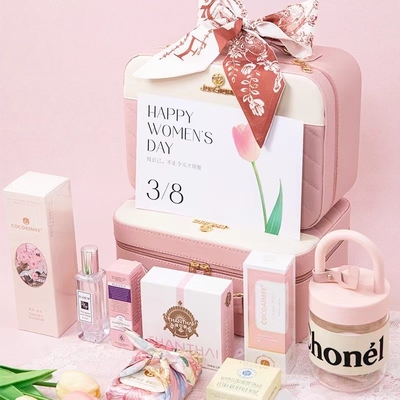 1 Color Gráficos Impresión a color Bolsa de maquillaje portátil para dama de honor Caja de regalo de devolución