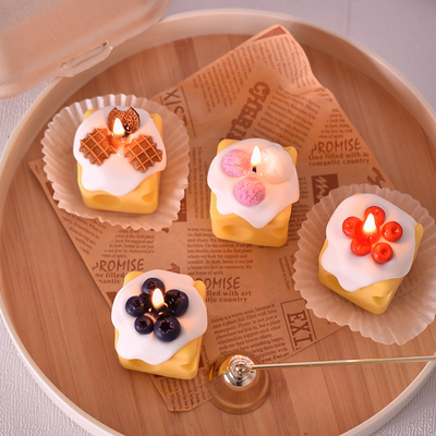 Estilo de piedra Queso lindo Aromaterapia vela Caja de regalo de mano para alegría de cumpleaños de las niñas