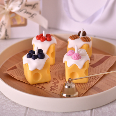 Estilo de piedra Queso lindo Aromaterapia vela Caja de regalo de mano para alegría de cumpleaños de las niñas