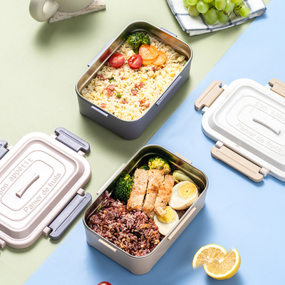 Caja de comida sellada de acero inoxidable 304 de sellado simple y portátil para beneficios de los empleados