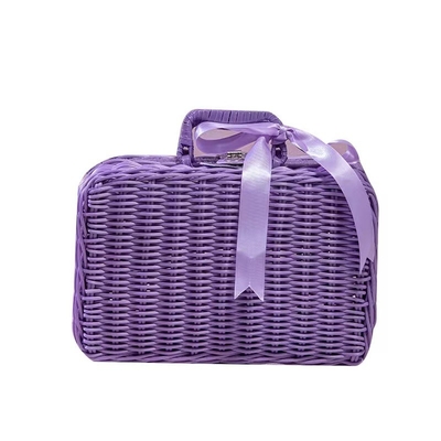 Cesta de picnic púrpura portátil ideal para actividades y regalos de cumpleaños para mujeres