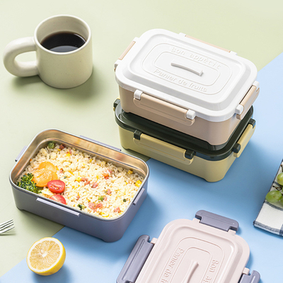 Caja de comida sellada de acero inoxidable 304 de sellado simple y portátil para beneficios de los empleados
