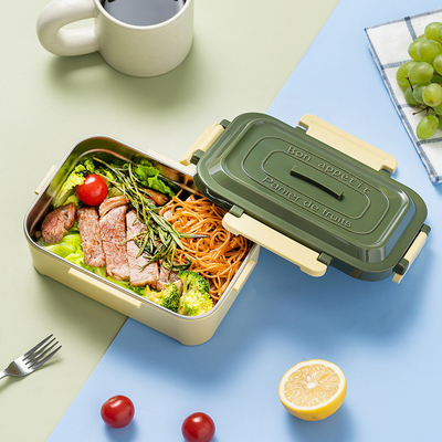 Caja de comida sellada de acero inoxidable 304 de sellado simple y portátil para beneficios de los empleados