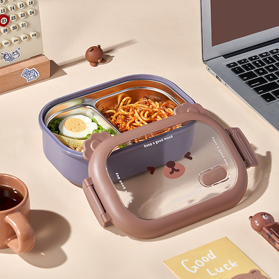 Caja de comida aislada de acero inoxidable para el Día de los Niños Regalo 2 Impresión gráfica a color