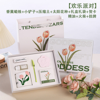 Celebra el Día de la Mujer con el regalo perfecto Caja de regalo de velas de aromaterapia con flores creativas