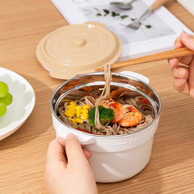 Beneficios para los empleados Caja de almuerzo de acero inoxidable 304 con taza de arroz con tapa y taza de sopa grande