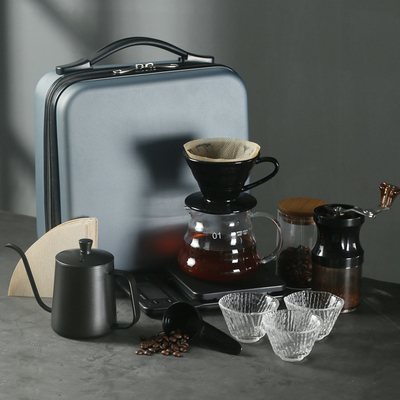 Presentación Conjunto de regalos Estilo de viaje Conjunto de café portátil Equipo de café al aire libre Regalo de negocios
