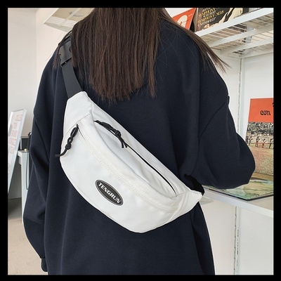 Bolso de pecho de un hombro sencillo y versátil Impresión de serigrafía ideal para gráficos