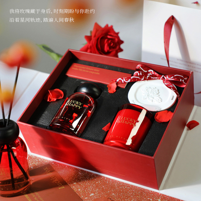 Impresión de pantalla de seda de interior colgador de aromaterapia para el año Aromaterapia vela regalo conjunto