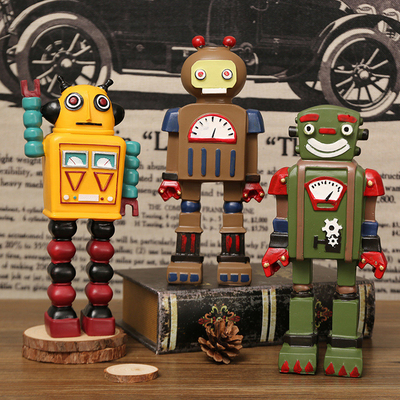 Decoraciones de ventanas y artesanías para el Día del Padre Decoraciones de modelos de robots retro