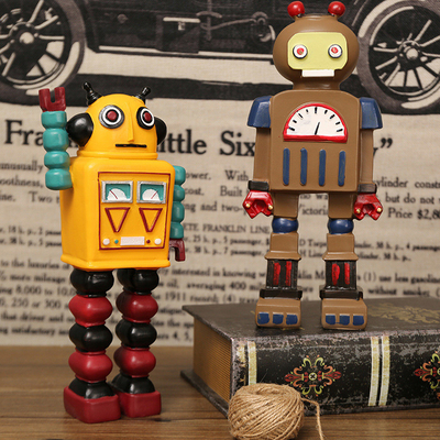 Decoraciones de ventanas y artesanías para el Día del Padre Decoraciones de modelos de robots retro