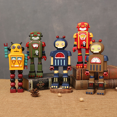 Decoraciones de ventanas y artesanías para el Día del Padre Decoraciones de modelos de robots retro
