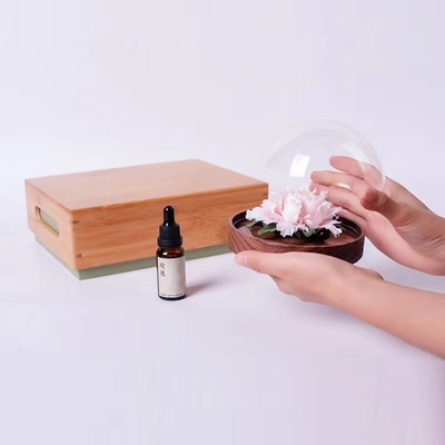 1 Impresión a color Conjunto de punto de flores de cerámica con bandeja de bambú y caja de regalo de bolso
