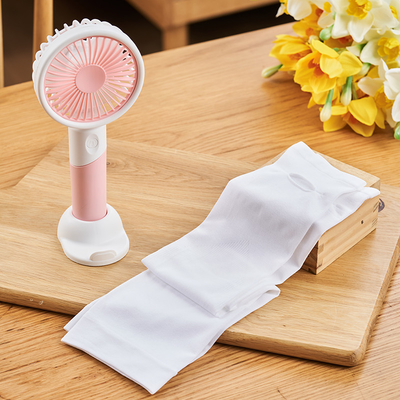 Impresión de pantalla de seda portátil ventilador fresco manga perfecta presentación regalo conjunto para el verano