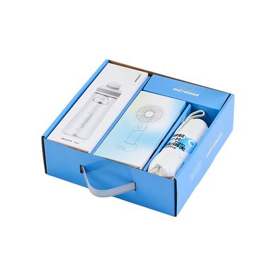Impresión UV Para citas de verano Caja de regalo Cerradura Taza de agua portátil Ventilador UV Paraguas portátil