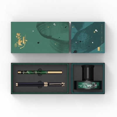 Impresión de gráficos de 1 color Momiao Pluma del presidente Hero Pluma de agua pincel Caja de regalo 2 en 1