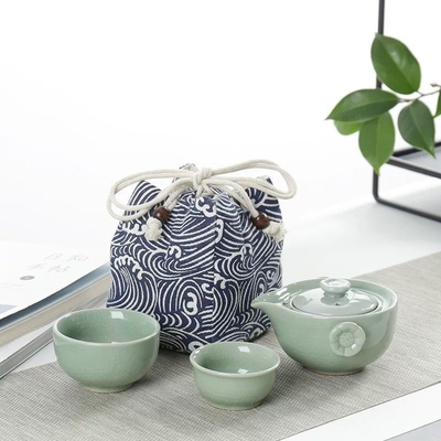 Cerámica portátil Ge Kiln Quick invitado Taza Una olla Dos tazas Set de té de viaje Actividad Regalo