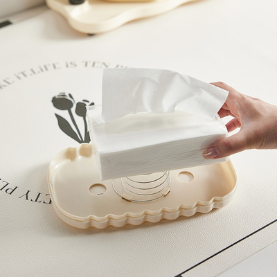 Agencia de Viajes Creativa Decoración de estilo crema caja de tejidos para la organización de escritorio y cajón