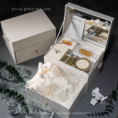 Caja de terciopelo doble de color personalizado Recuerdo especial para el Día de la Mujer de productos de oficina