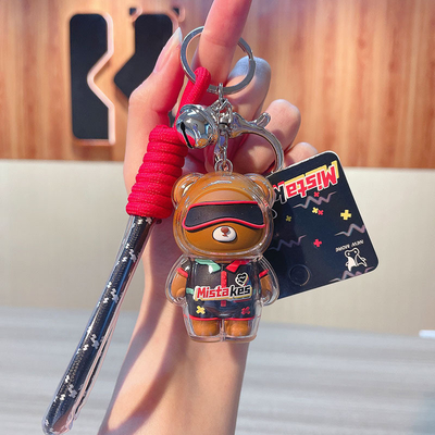 2 Impresión de gráficos a color Keychain Cool Bear Keychain de muñeca acrílica para productos de oficina