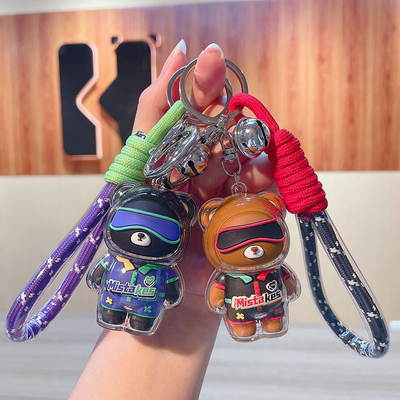2 Impresión de gráficos a color Keychain Cool Bear Keychain de muñeca acrílica para productos de oficina