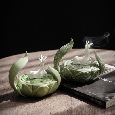 Artes y manualidades decorativas Ornamentación Zhaocai Xiaolu Plato estufa de incienso para clubhouse