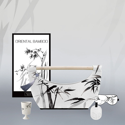 Antiguo Bamboo Rima Bolso de Feltro Mantel de Hojas de Bamboo Taza de Porcelana Taza Ojo de Seda Máscara para el Día de la Diosa