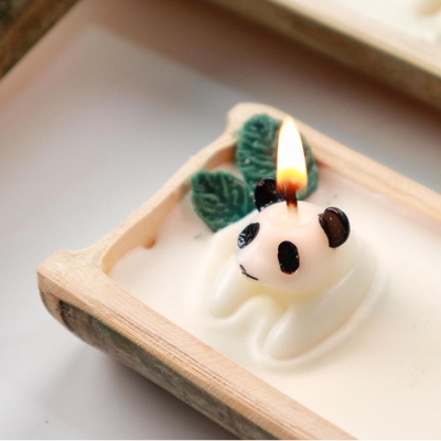 Candela de bambú personalizada Buenas noches Aromaterapia Panda para huéspedes de hoteles y resorts