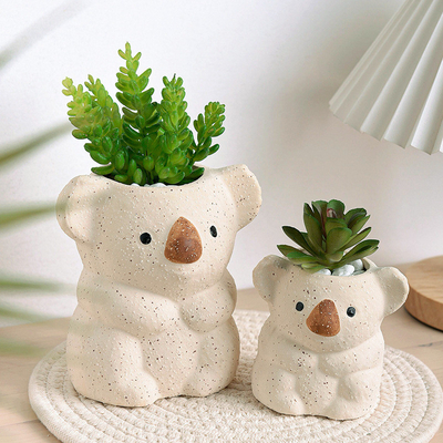Día del Padre Creativo Estilo Europeo Animales de dibujos animados Cerámica Floral Pot Decoración Regalo
