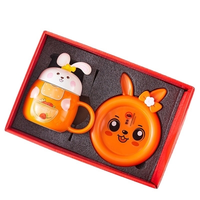 Coleccionable Conejo En Relieve Confección de Taza Termostática Calentamiento Taza cálida y montaña rusa cálida